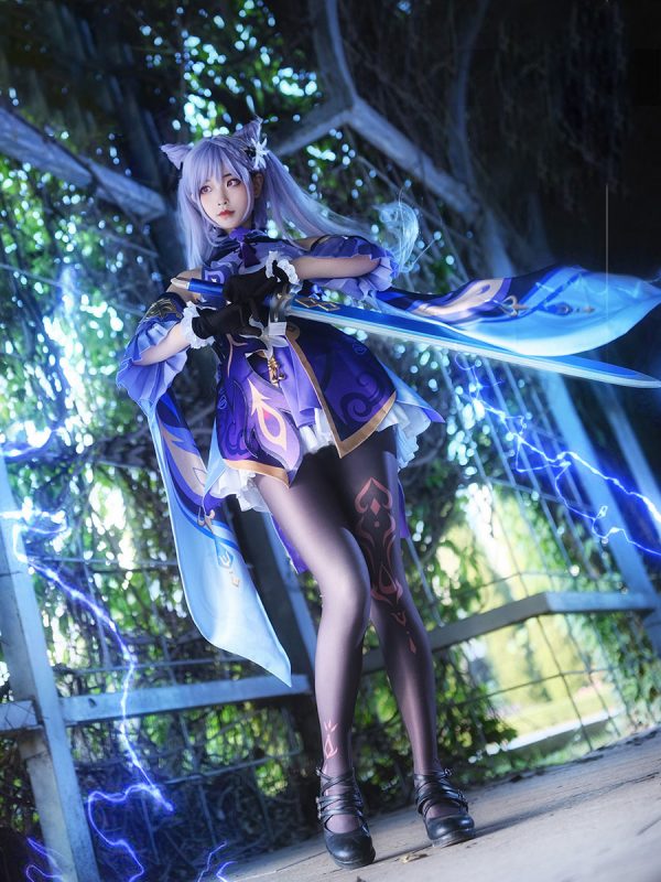 Genshin Impact Keqing Cosplay Costume (7)