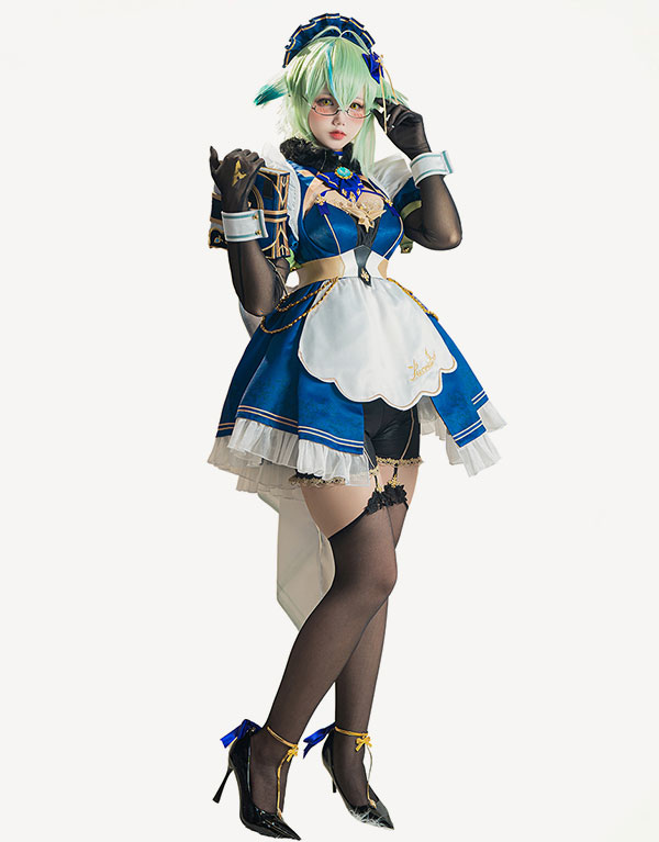 Genshin Impact Sucrose Maid Ver Cosplay Costume (1)